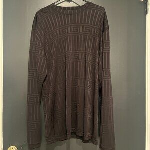 Maxini Collezione Long Sleeve Sheer Shirt with Pattern XL